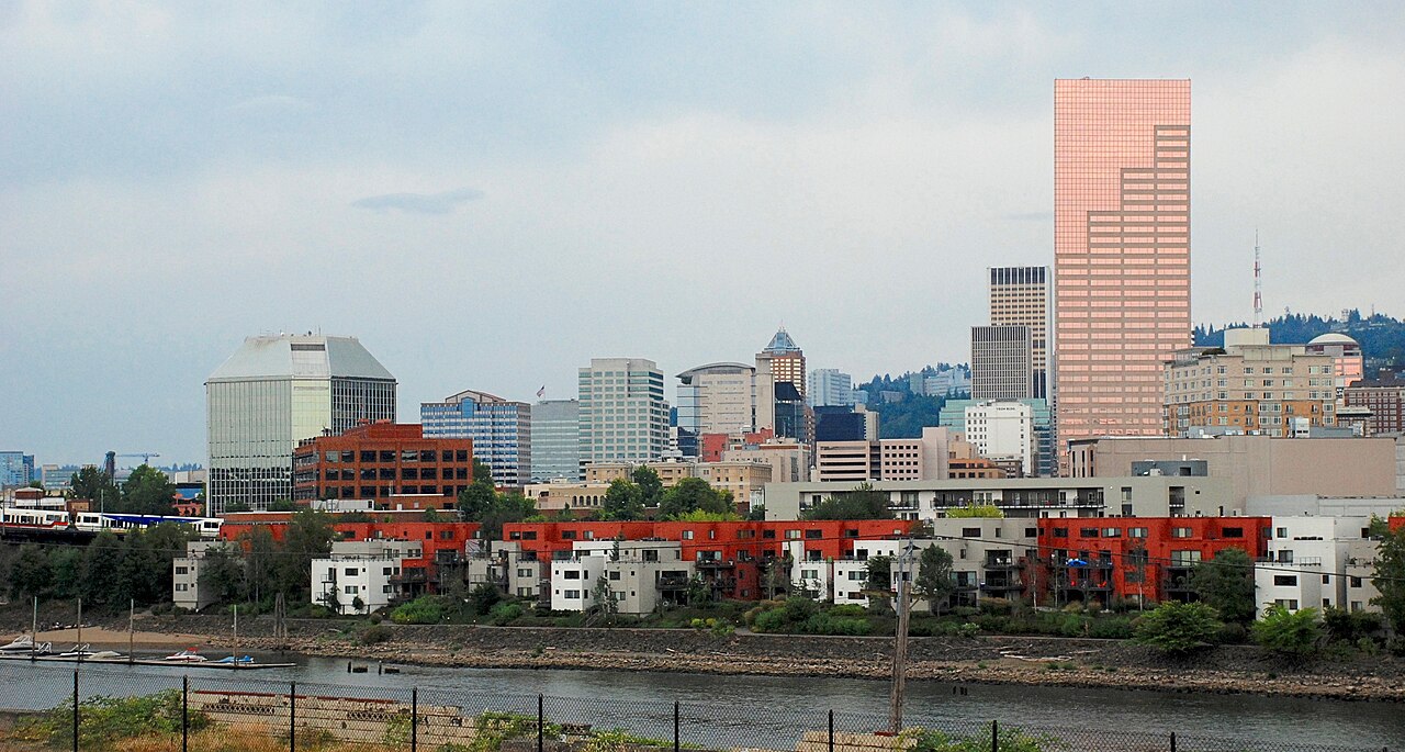 Downtown Portland skyline seen from the north