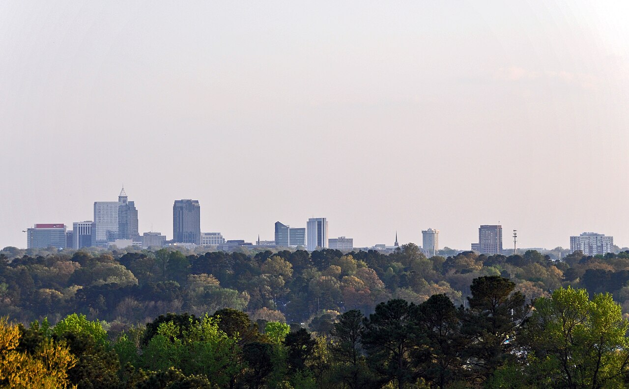 Raleigh skyline on a clear day