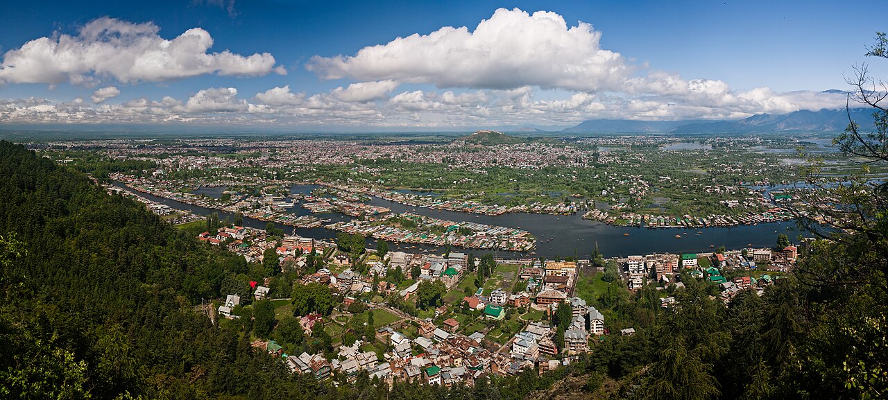 Panoramic view over Srinagar and the valley beyond